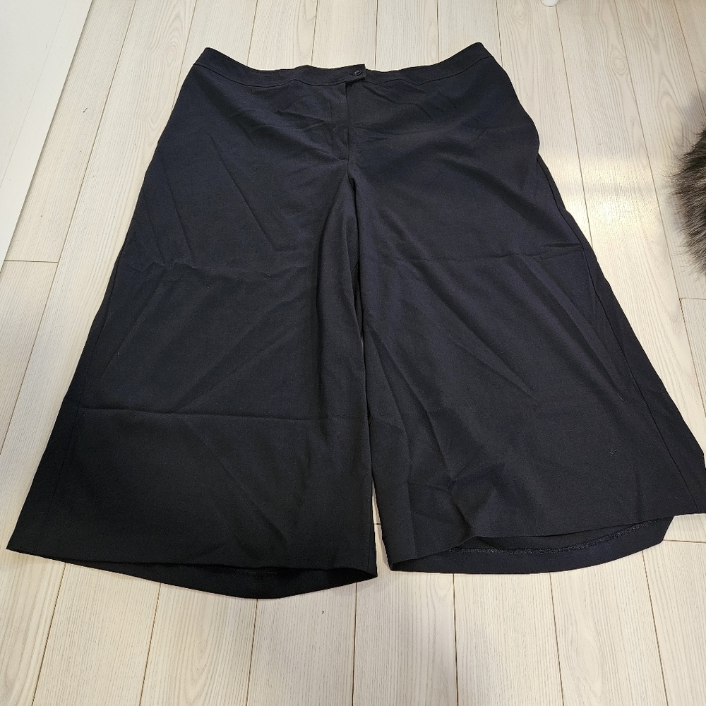 Tribal Plus Womens Pants Black Size 22W Wide Leg High Rise Crop
